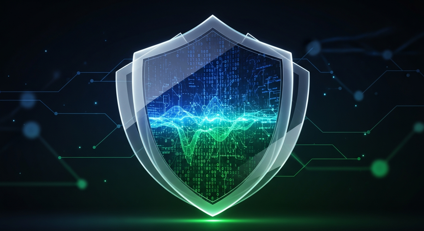 Enterprise-grade security protection visualization showing encryption and data protection